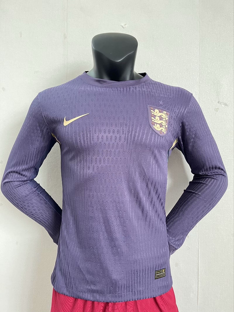 AAA Quality England 2024 Euro Away Navy Blue Long Jersey(Player)